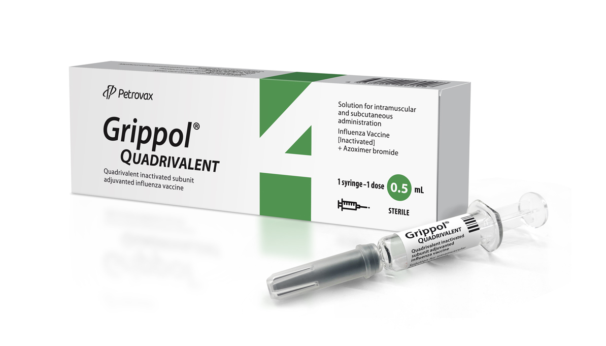 Изображение упаковки и вакцины ГРИППОЛ® КВАДРИВАЛЕНТ
